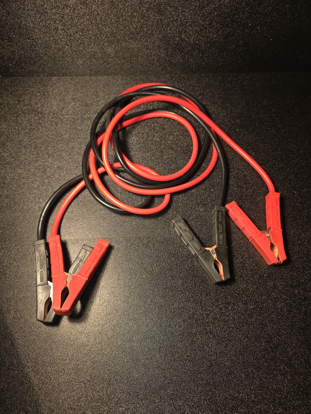 Heavy duty jump start cables. 6 foot, 8 inches long.